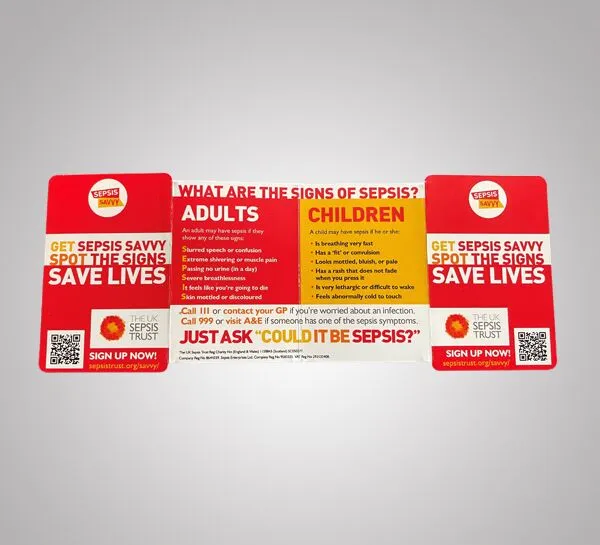 Sepsis Savvy Foldable Symptoms Cards - Image 2