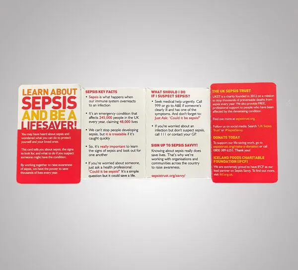 Sepsis Savvy Foldable Symptoms Cards - Image 3